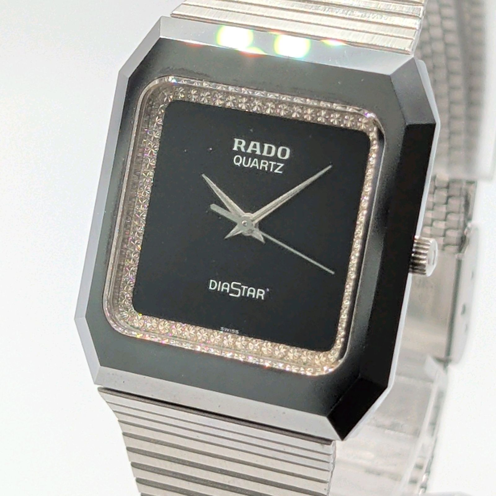RADO DIASTAR 132.0118.3 Watch Quartz Ladies Silver Black dial Y2K 00S Vintage ラドー ダイアスター 時計 クオーツ レディース シルバー 黒文字盤 ヴィンテージ 稼働品