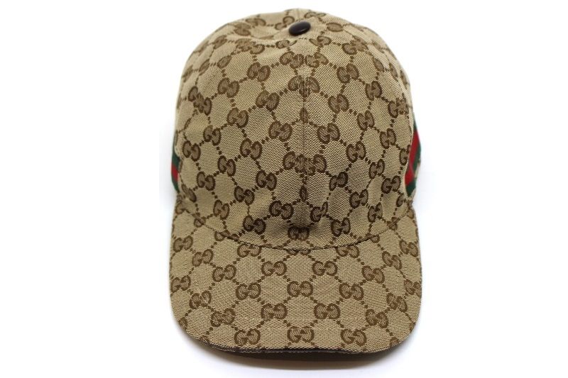 GUCCI グッチ 衣類 ウェブストライプGGベースボールキャップ 衣料品 コットン/ポリエステル ベージュ メンズ【中古】