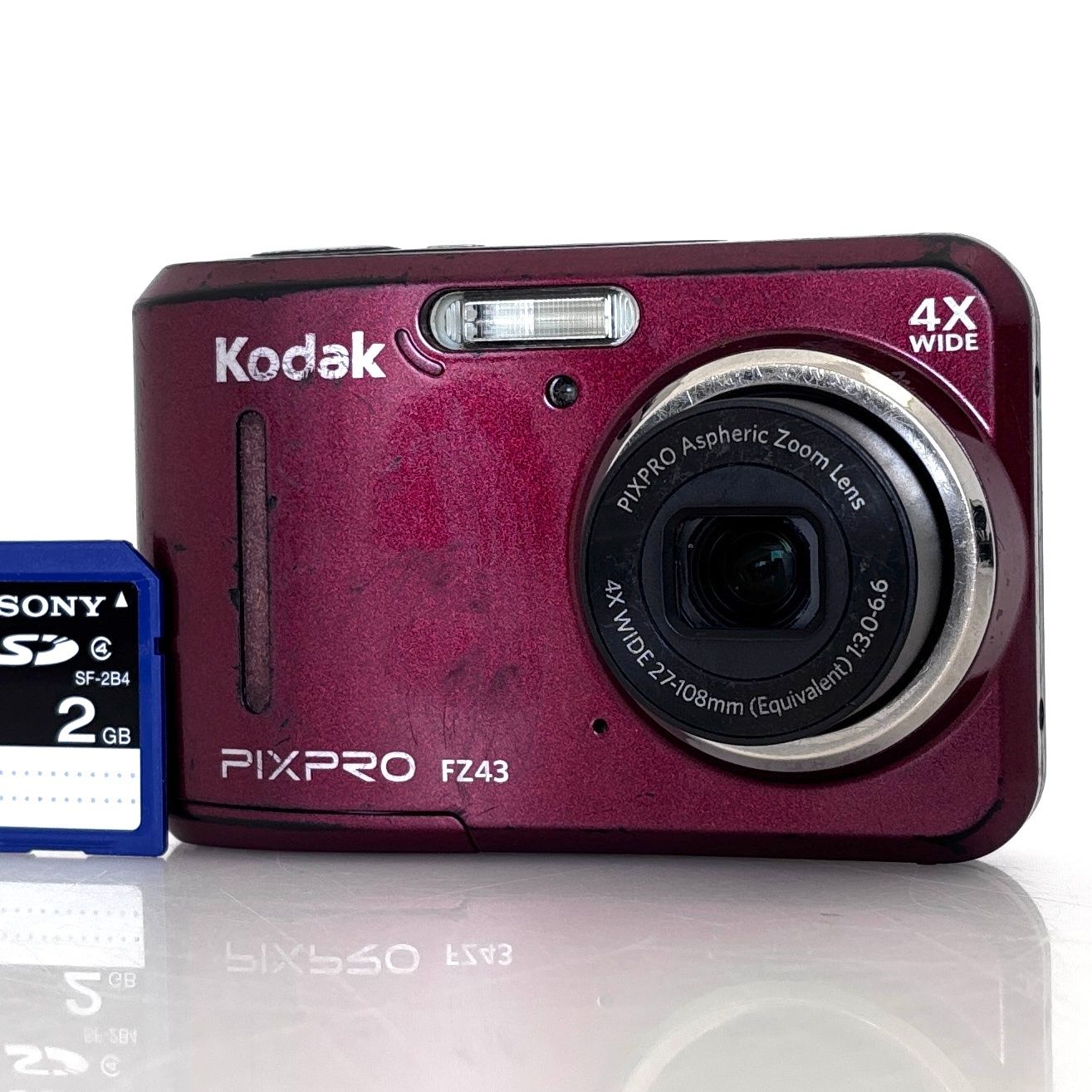 コダック】Kodak PIXPRO FZ43 レッド デジカメ + SDカード #T562