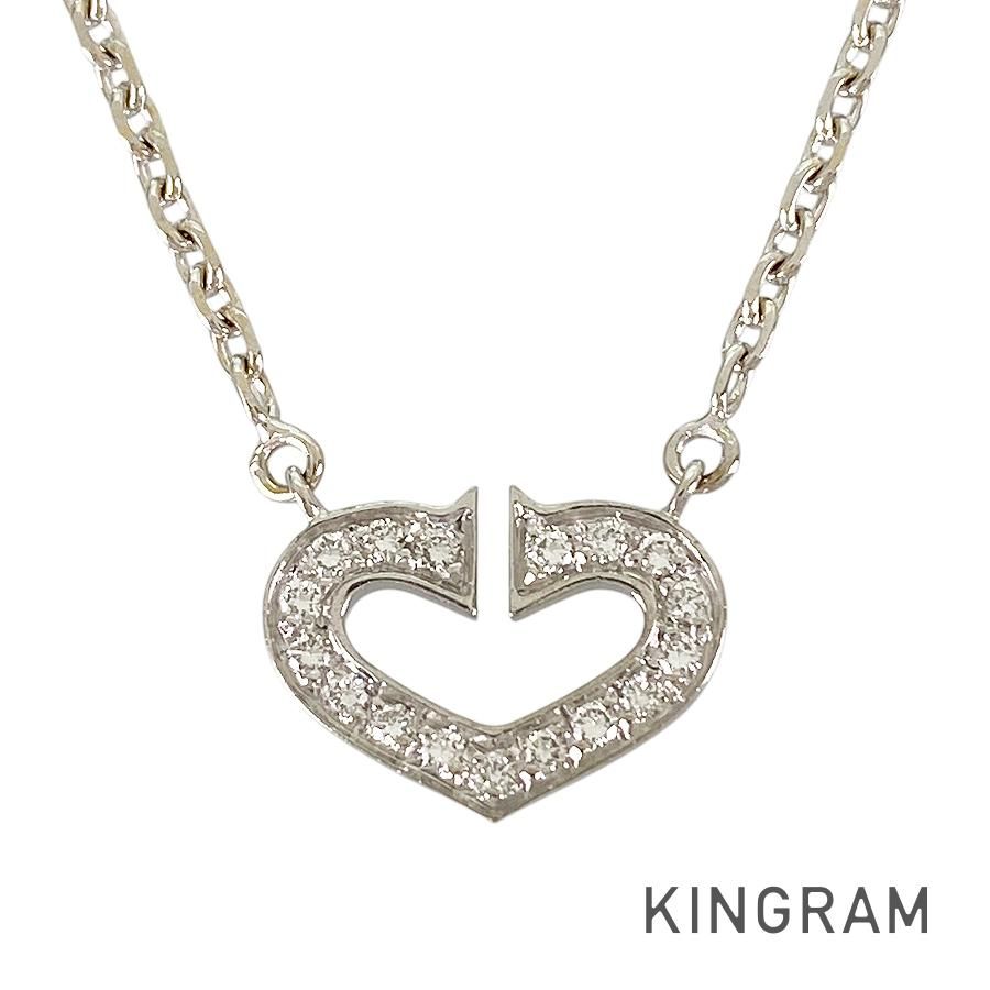 カルティエ Cartier Cハート K18WG ダイヤモンド ネックレス sss【中古】
