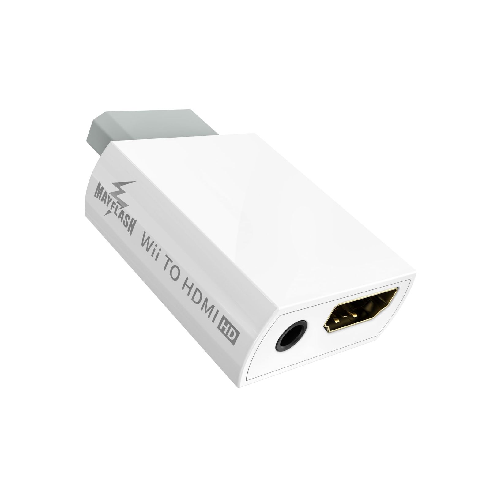MAYFLASH Wii - HDMIコンバーター 1080P フルHDデバイス用 Wii HDMIアダプター 3.5mmオーディオジャック&HDMI出力付き Nintendo Wii Wii U HDTV モニター対応 Wiiディスプレイモード 720P