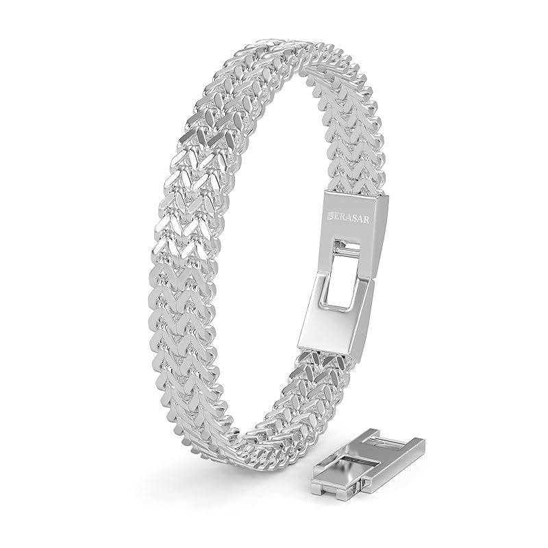 [SERASAR] シルバーブレスレット ステンレススチールブレスレット メンズブレスレット シルバージュエリー ジュエリー ブレスレッ