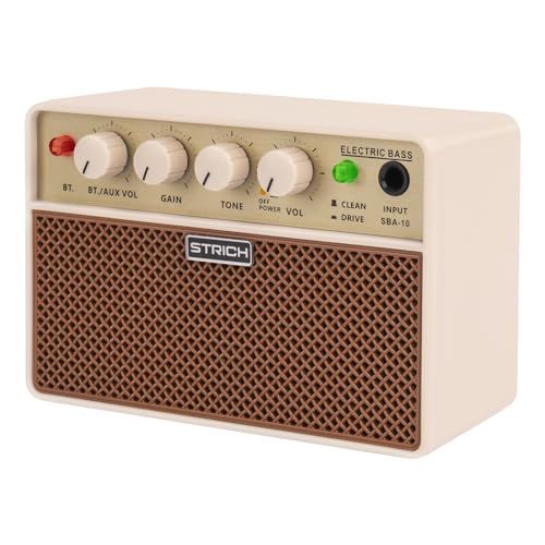 STRICH ミニベースアンプ 5W x 2 ポータブル ワイヤレス接続機能付き クリーン&ドライブチャンネル付き エレキベース用 SBA-10★m 62fc9e11