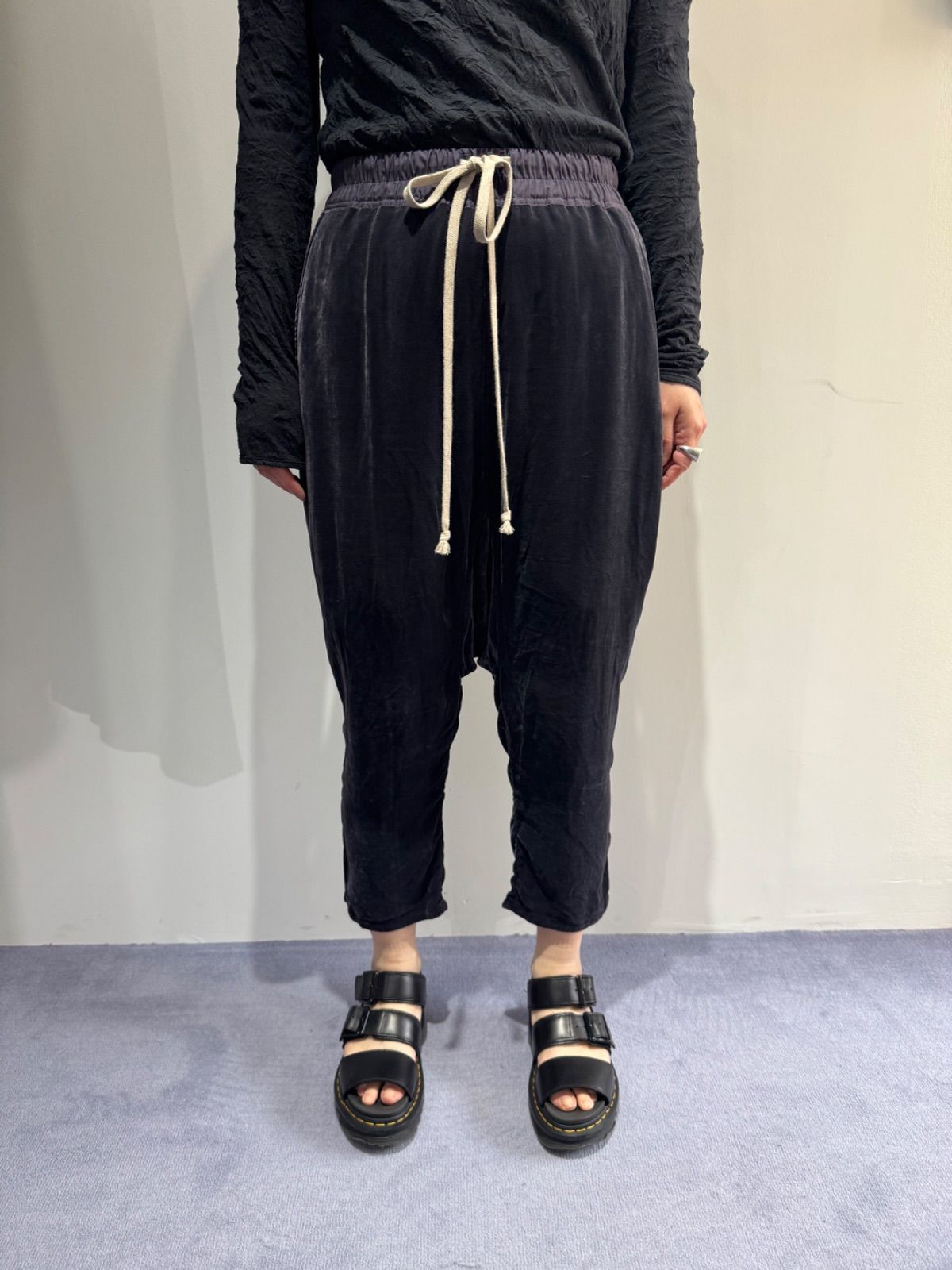Rick Owens ベルベット パンツ パープル リックオウエンス