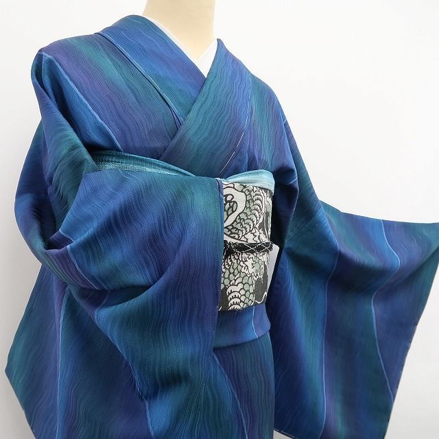 ❁tomihisa❁新品 紗 三眼蚕糸使用 お仕立て上がり品 夏着物 正絹