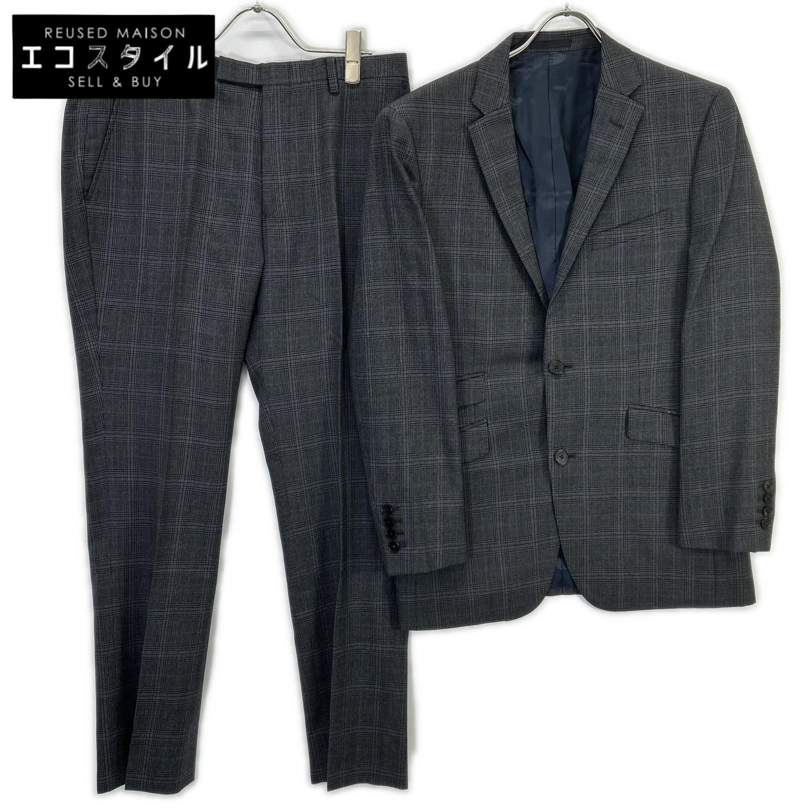 BURBERRY BLACK LABEL　バーバリーブラックレーベル　チャコール グレンチェック D1H22-607-08 2ピース スーツ　38/38