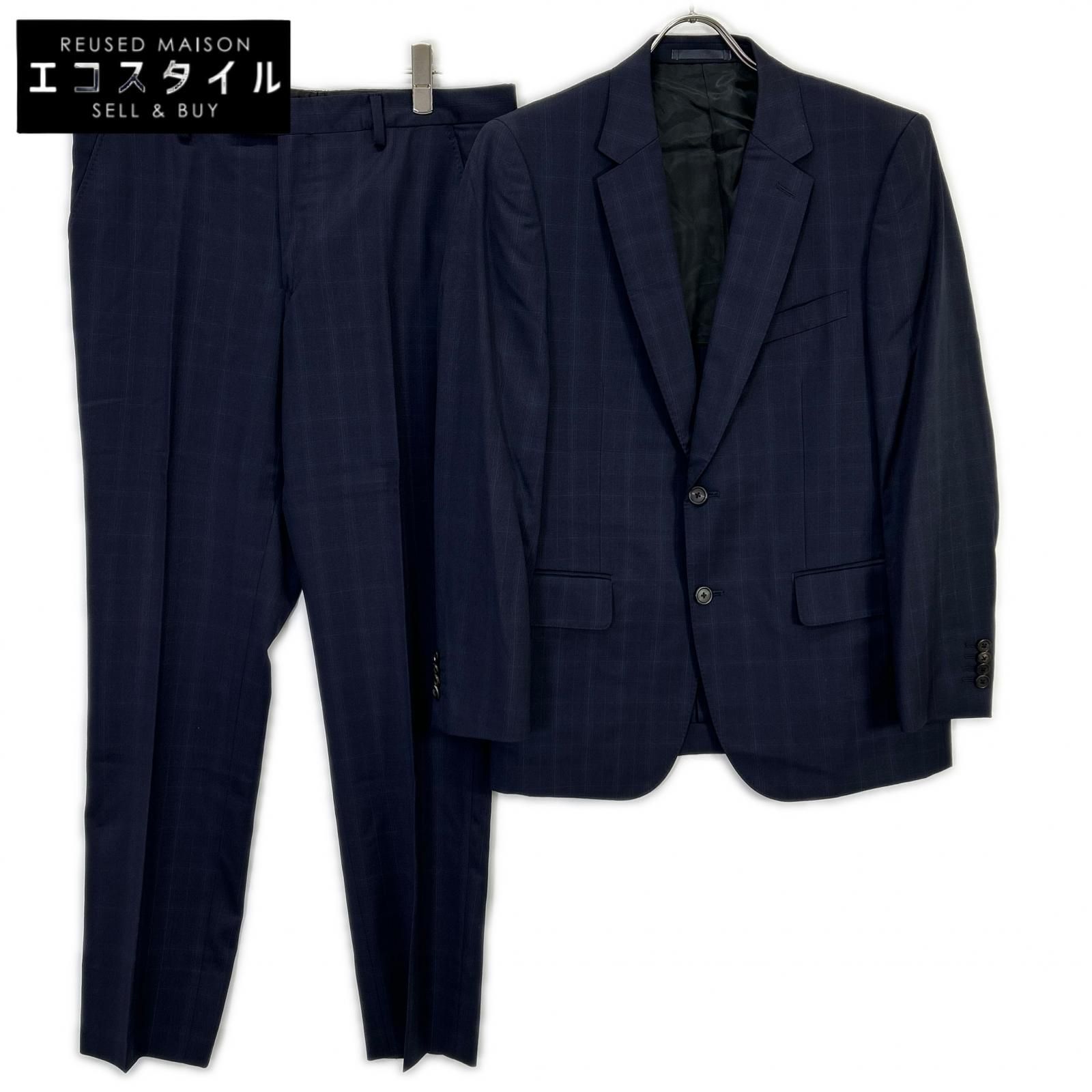 PaulSmith　ポールスミス　ネイビー チェック柄 1439 SOHOFIT 2ピース シングルスーツ　M2/M2