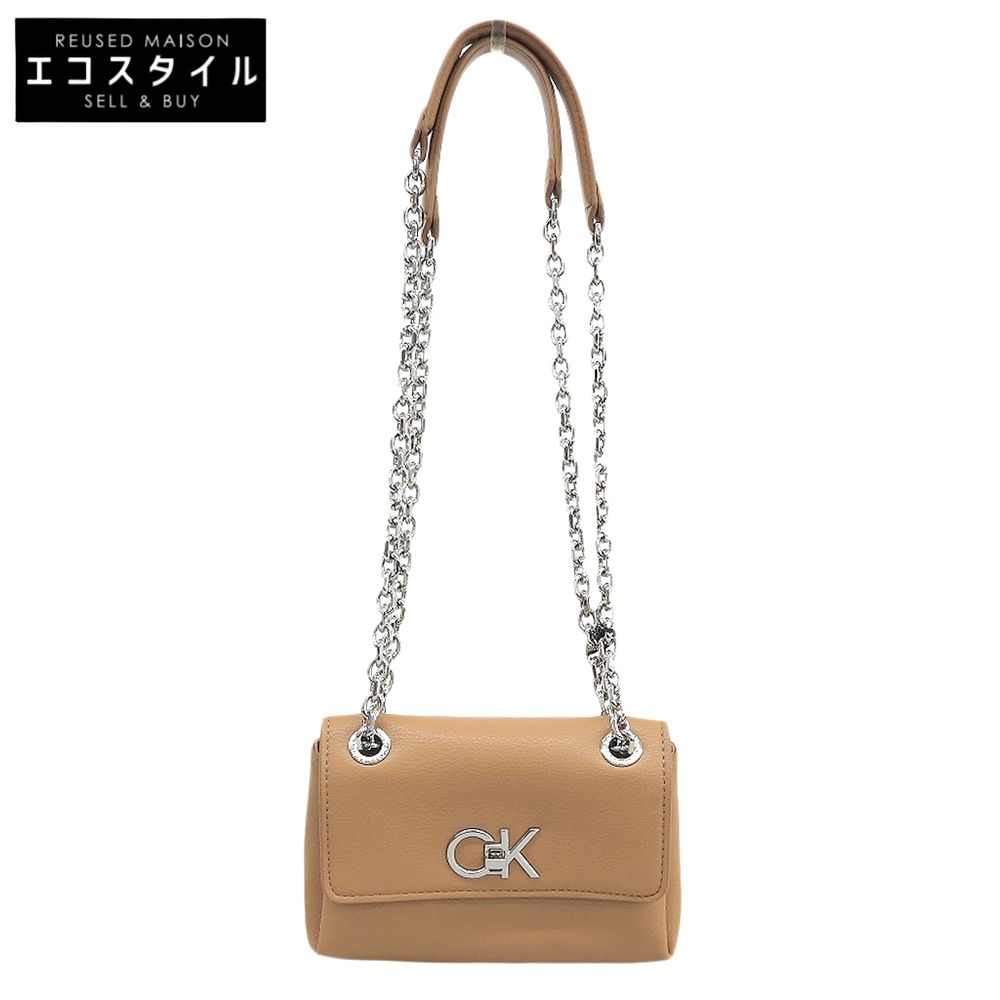 Calvin Klein　カルバンクライン　新品同様 RE-LOCK SM CONV SHOULDER BAG ショルダーバッグ レディース ブラウン 4500545318