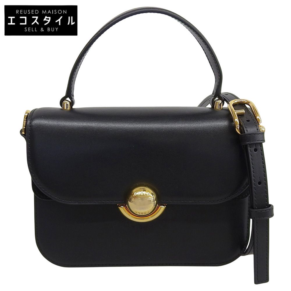 FURLA フルラ 美品 Sfera トップハンドル ハンドバッグS 2WAY ハンドバッグ レディース ブラック