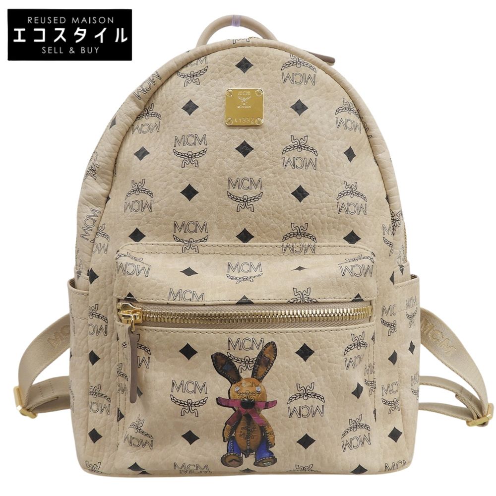 MCM エムシーエム ヴィセトス クラシックラビット バッグパック リュック・デイパック レディース レザー ベージュ