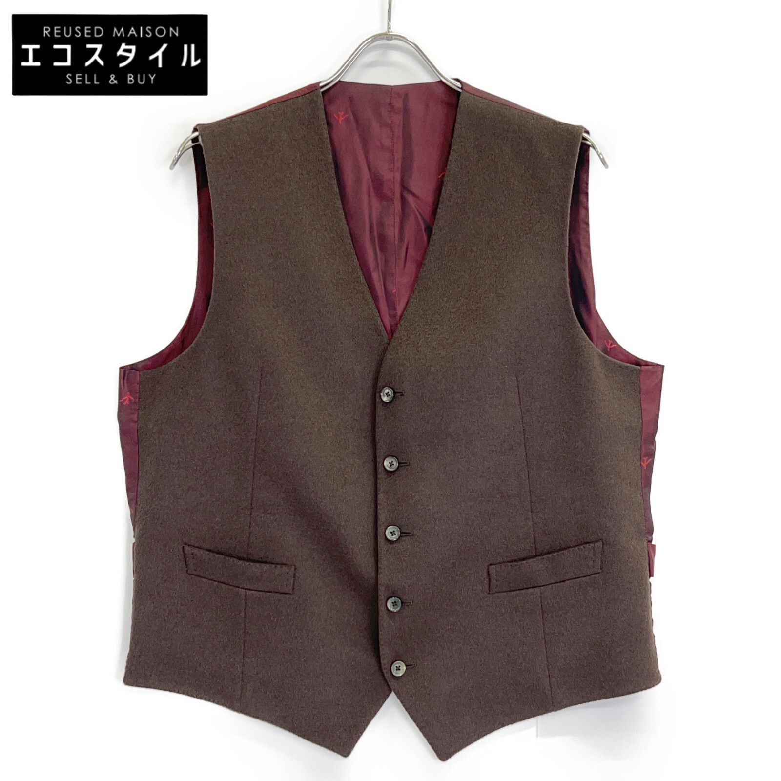 ISAIA　イザイア　ブラウン GT023I/000 カシミヤ100 ベスト ジレ　52