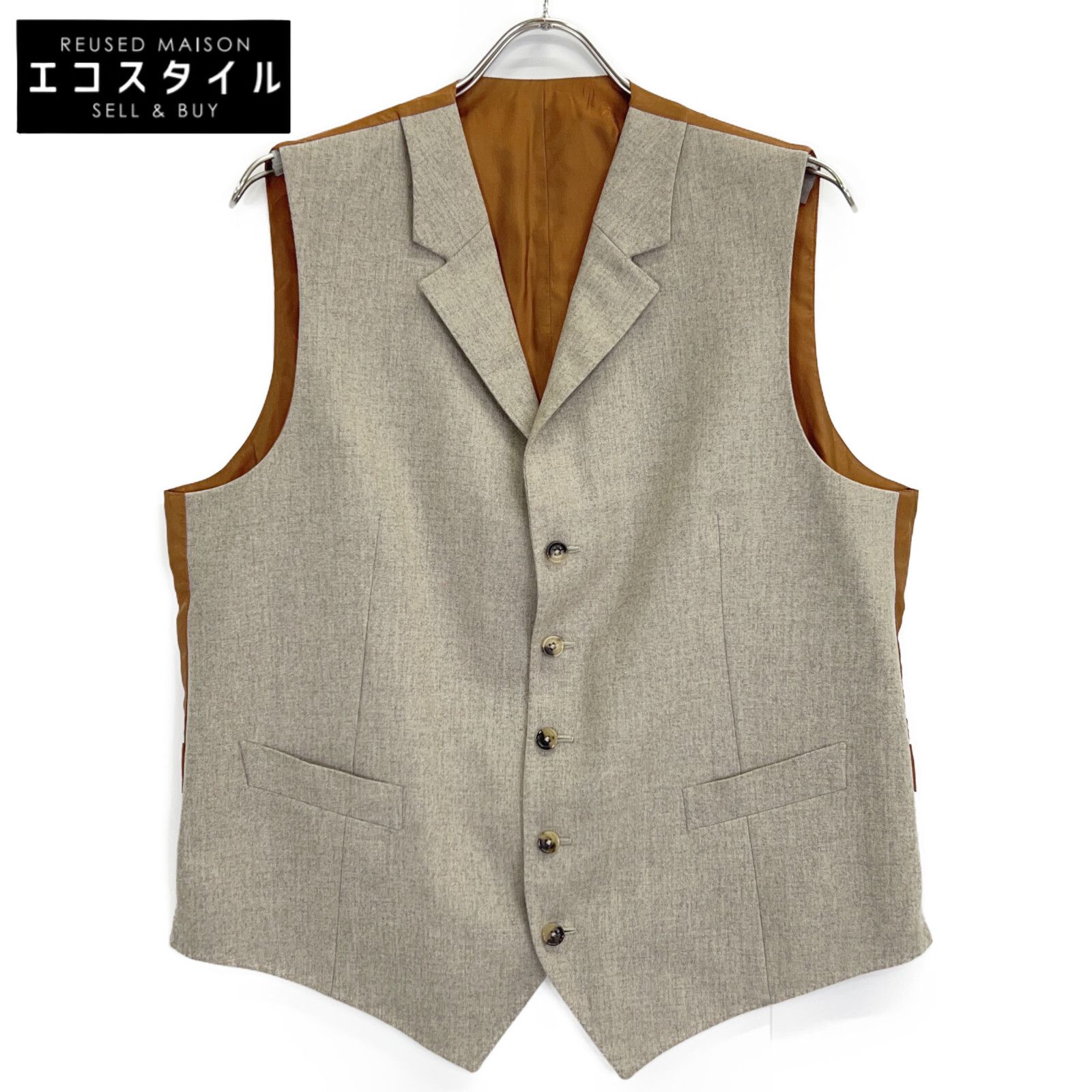 ISAIA　イザイア　グレー GT021I/000 ウール100 襟付き ベスト ジレー　52