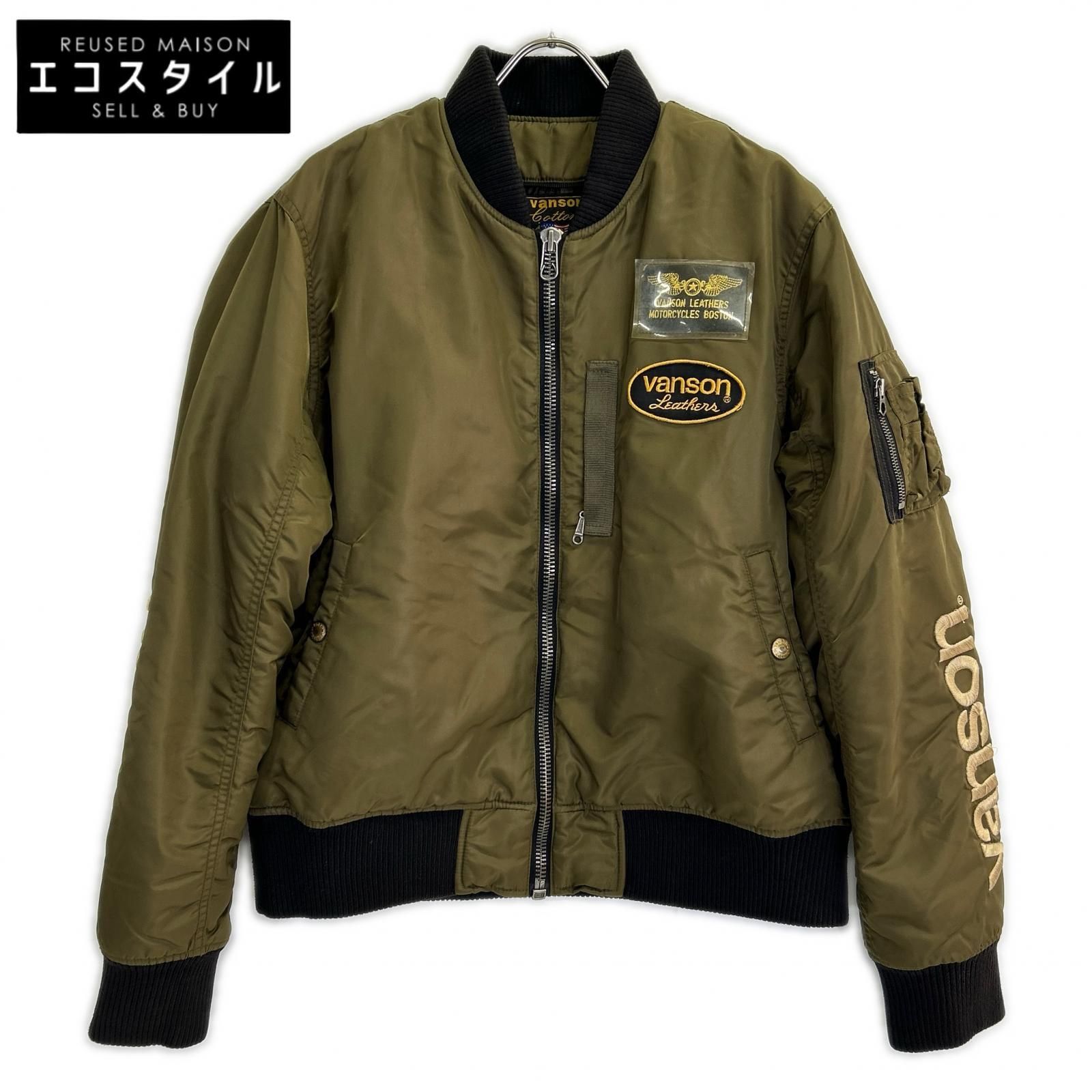 VANSON　バンソン　NVJK-401 カーキ レザータグ付き MA-1フライトジャケット　XL 15,761円