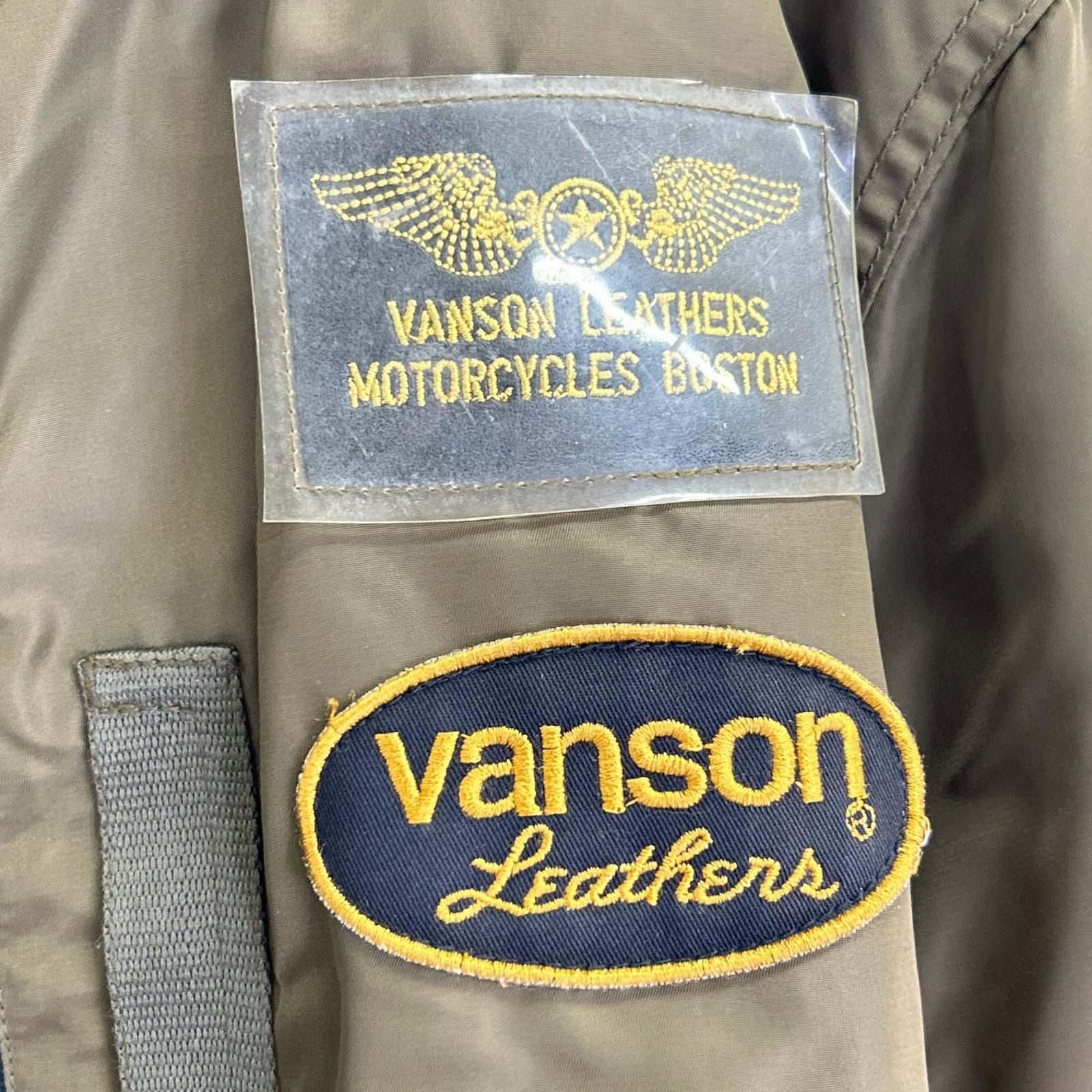 VANSON バンソン NVJK-401 カーキ レザータグ付き MA-1フライト 