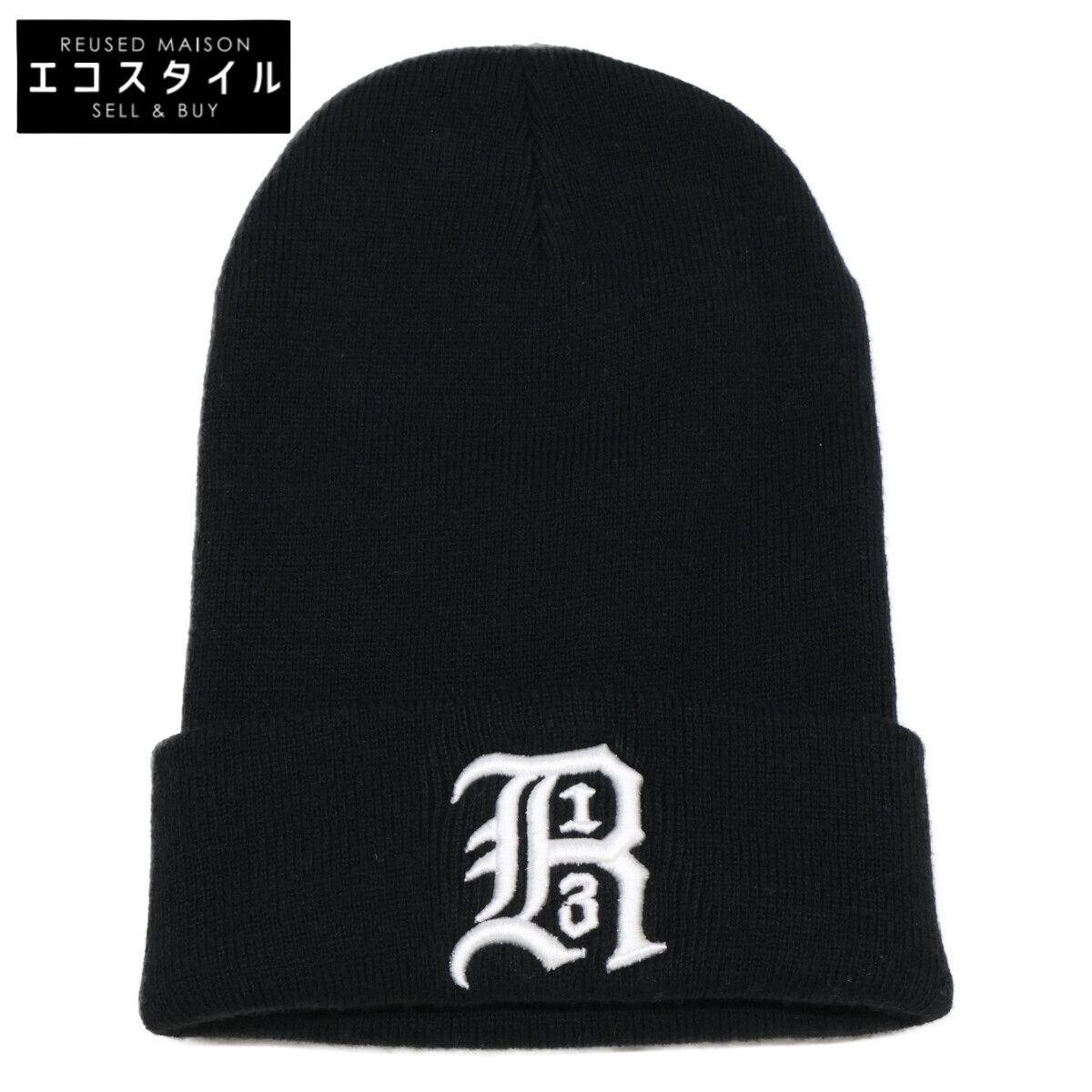 R13　アールサーティーン　R13A5002-01 R13 SKULLY HAT ロゴエンブロイダリー ビーニー ニット帽　O/S