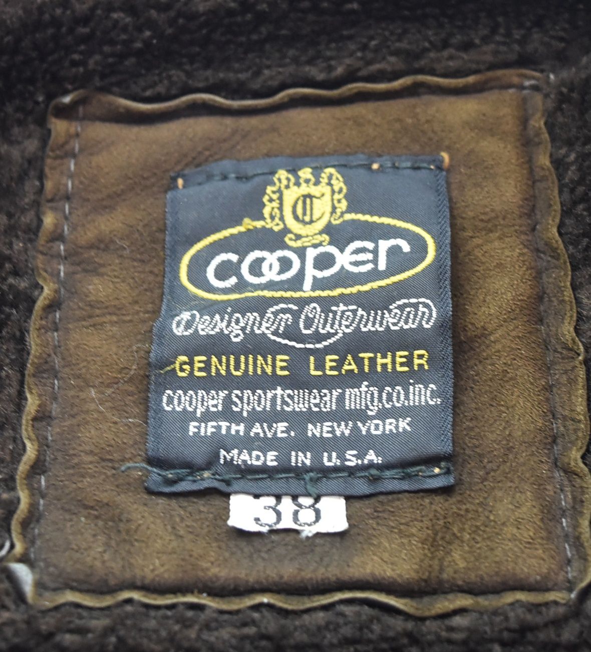 【USA製】シングルレザージャケット（３８）COOPER US US古着 USA製 Cooper Suede leather Jacket クーパー スウェード