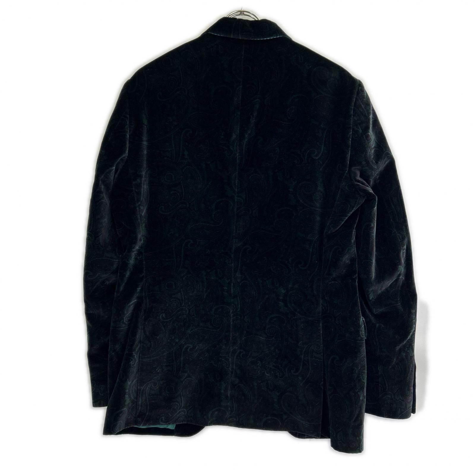 ETRO　エトロ　ブラック ベロア ペイズリー柄 テーラードジャケット　50