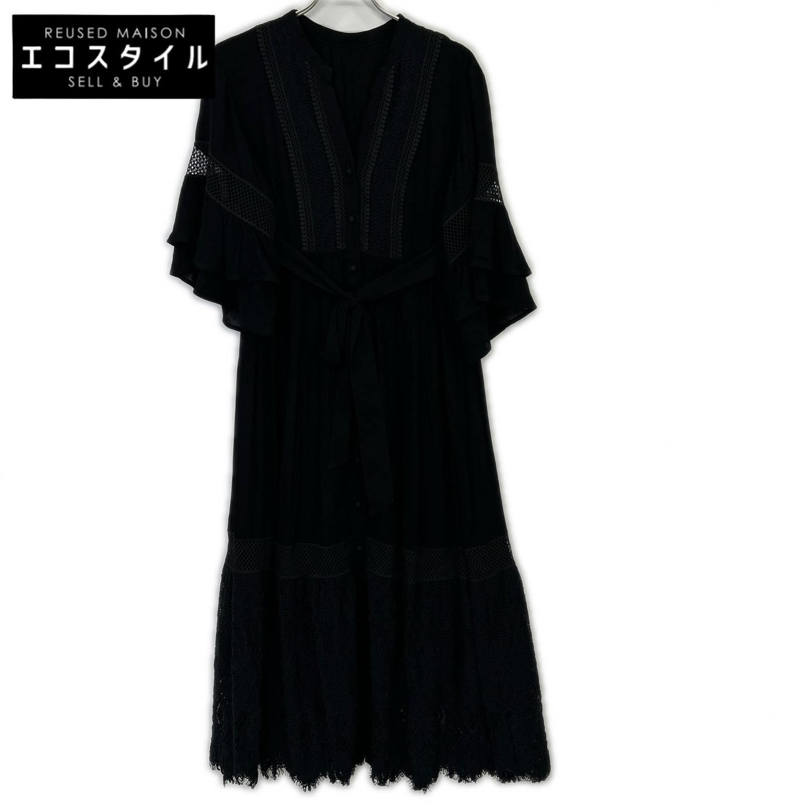 Grace Class　グレースクラス　02232 31018-00 ブラック 23SS スカラレース マキシワンピース　36