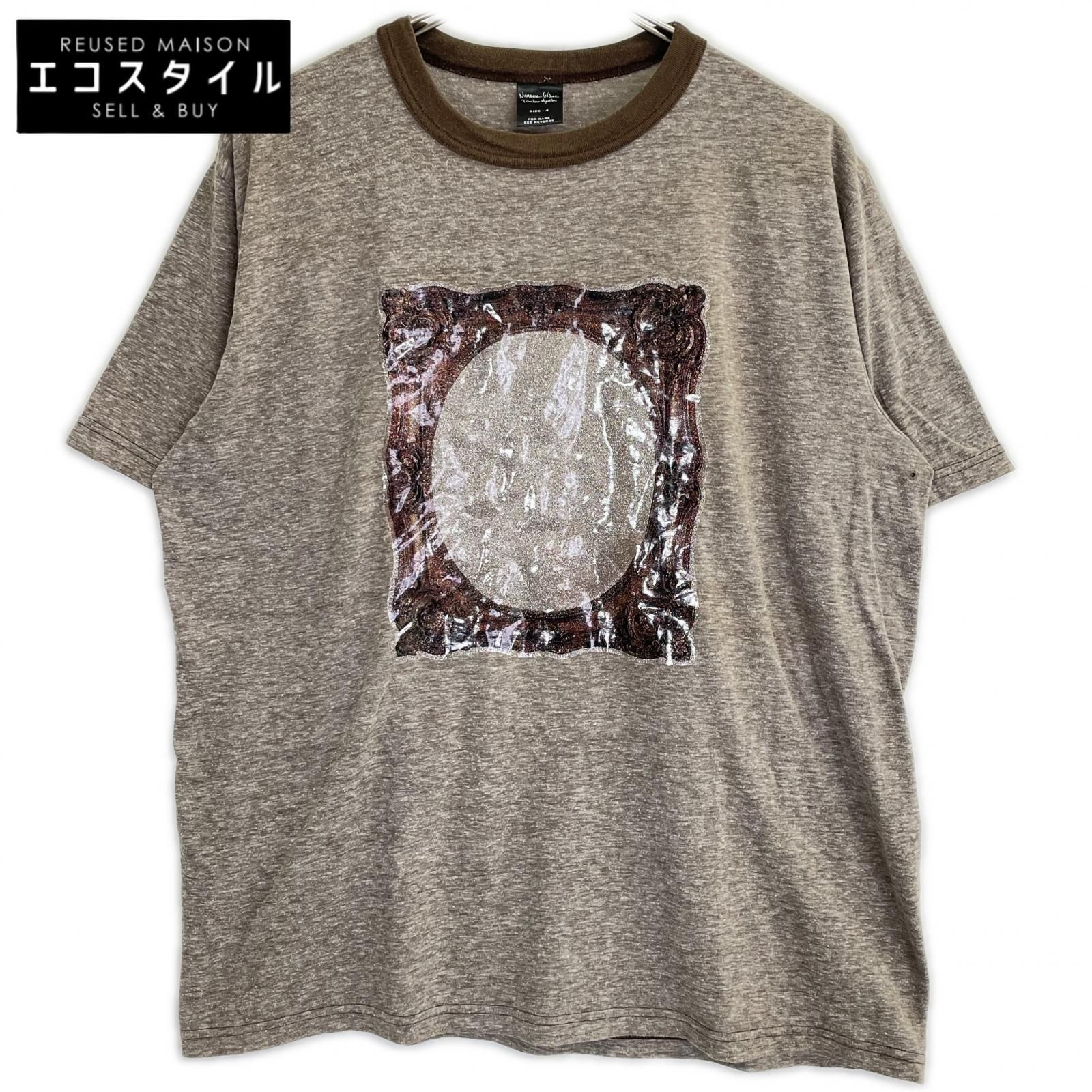 NUMBER (N)INE　ナンバーナイン　03SS カート期 黒タグ ブラウン コットン ミラーTシャツ　4