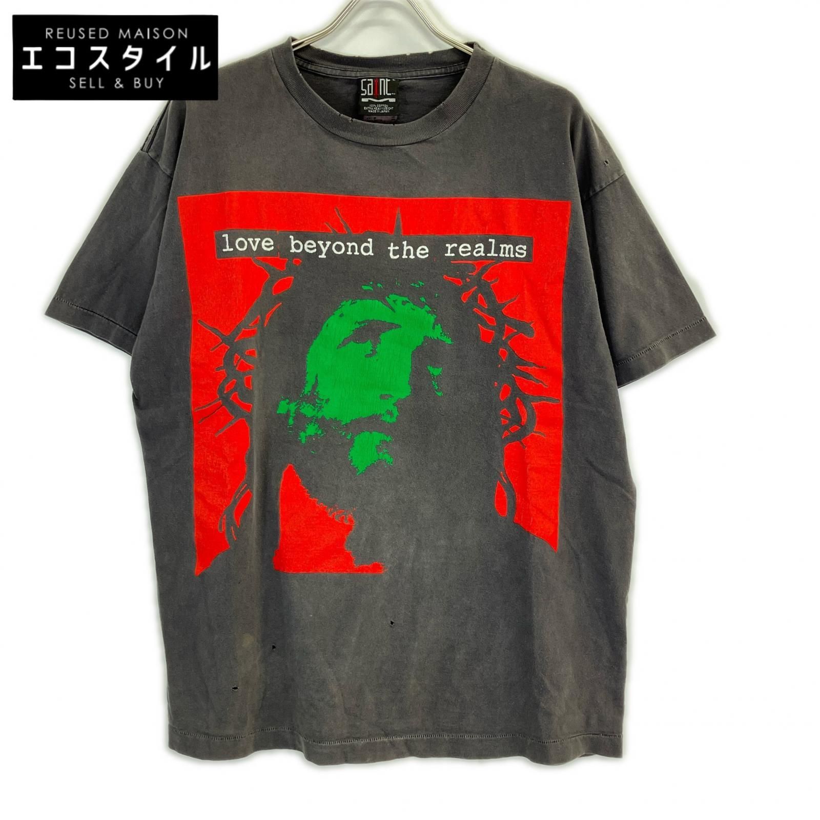 SAINT MICHAEL　セントマイケル　ｘKosuke Kawamura【24年製】SM-YS8-0000-C23 ダメージ加工 半袖Tシャツ　L