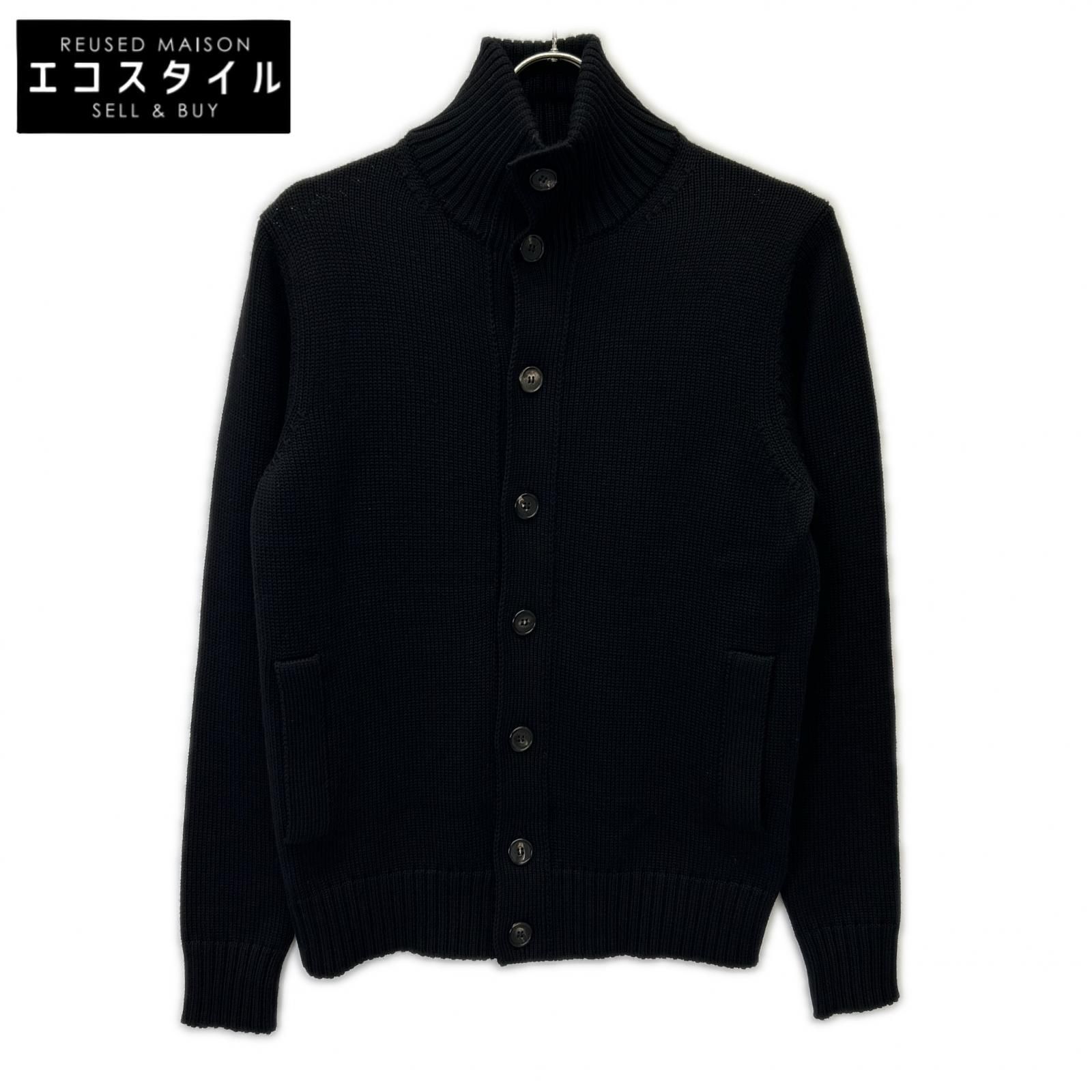 ZANONE　ザノーネ　810100 ZR229 ブラック 5ゲージウールスタンドカラーニットカーディガン CHIOTO SLIM FIT　44 42,829円