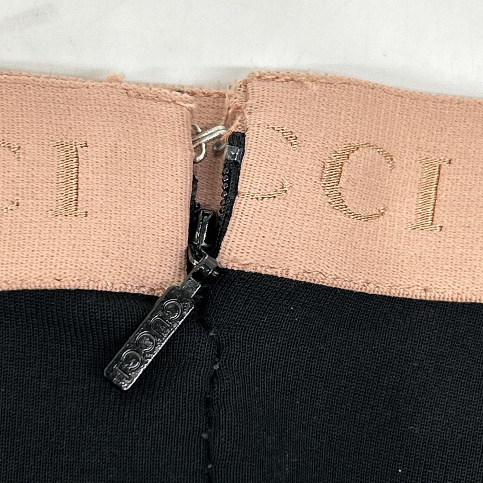 GUCCI　グッチ　610943 XJCCX ブラック×ピンク レーヨン混 ウエストロゴ センターシーム ジャージーレギンスパンツ　表記無し