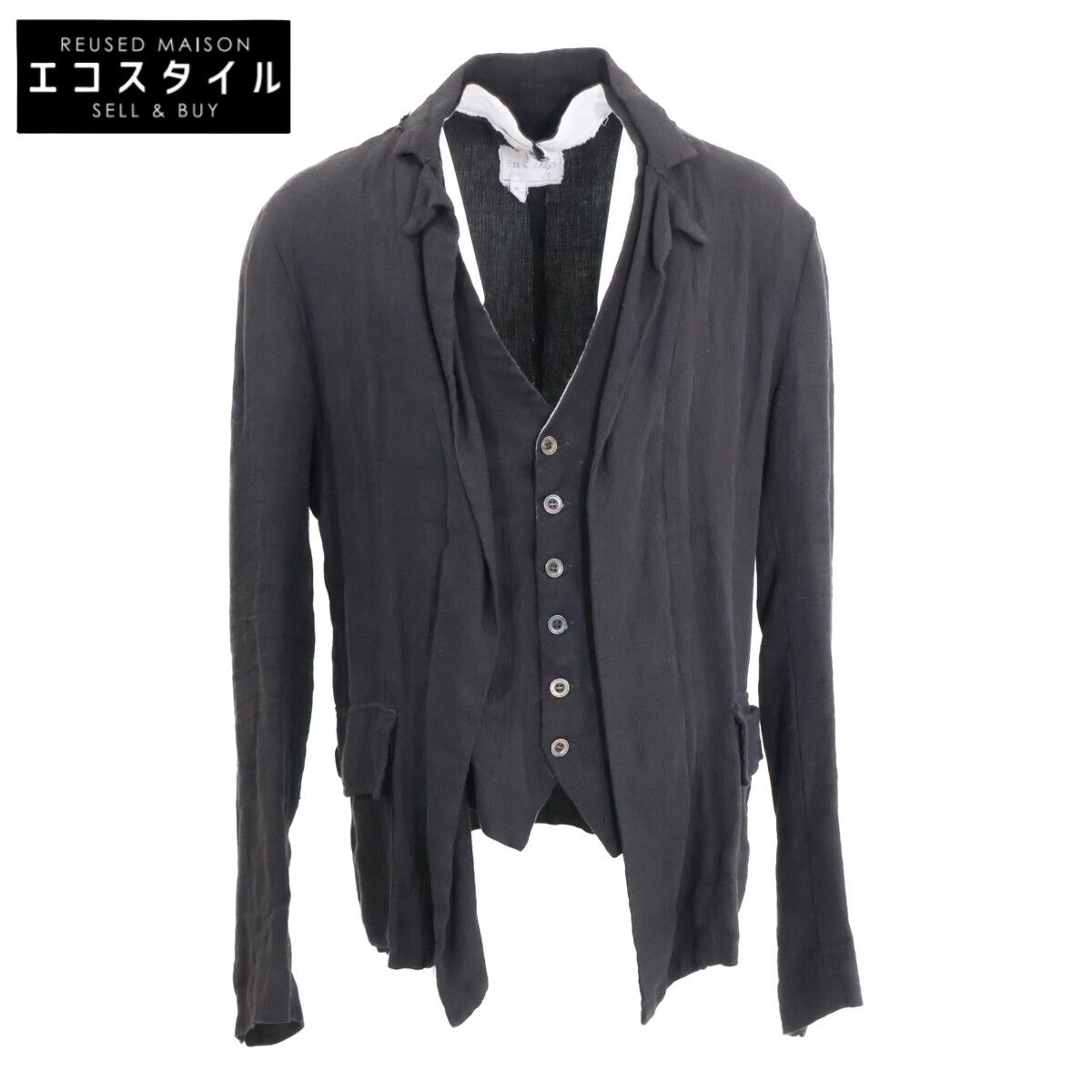 GREG LAUREN　グレッグローレン　リネン ダメージ加工 オリバージャケット　2
