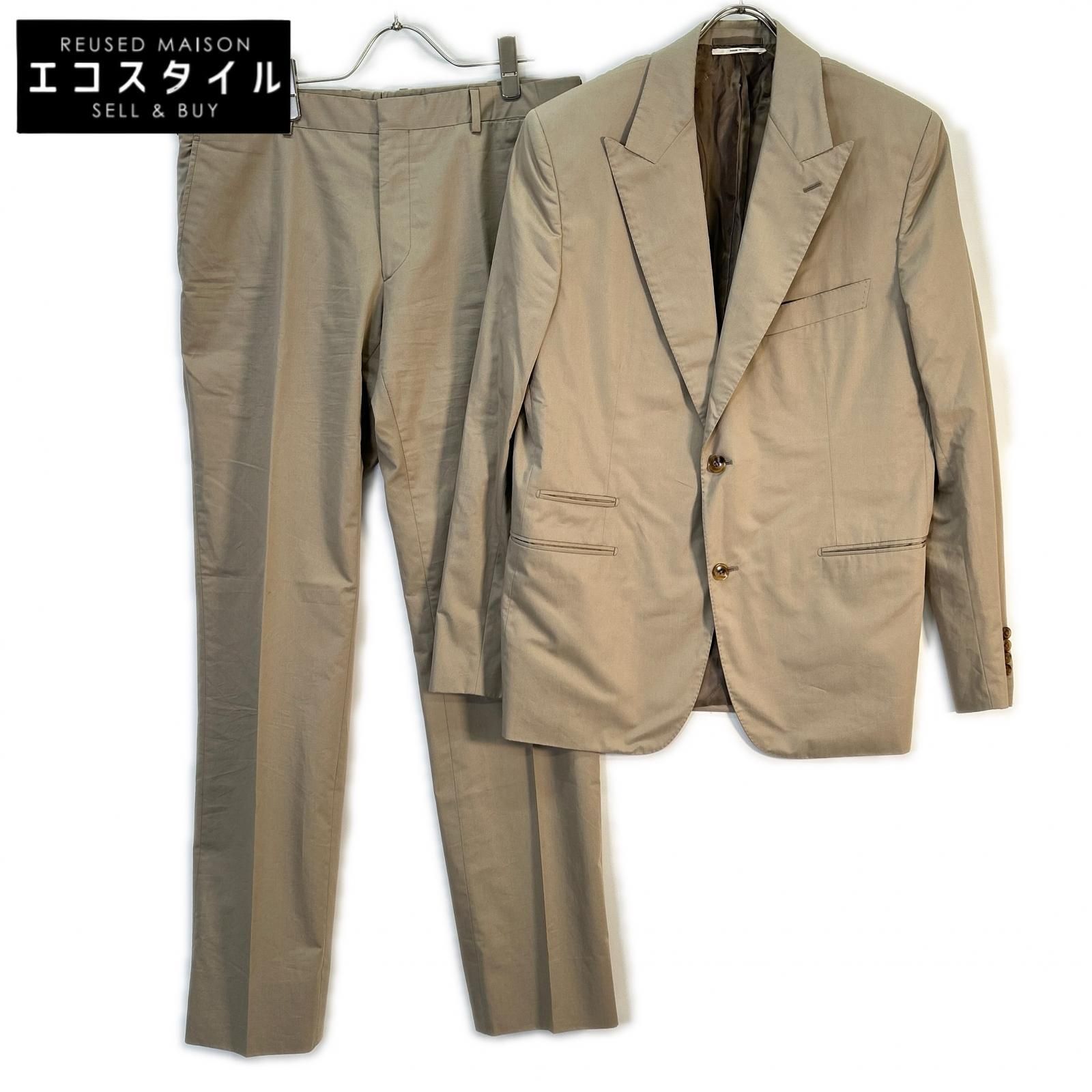 HERMES　エルメス　国内正規 A9210 コットン 2釦 シングル スーツ セットアップ　52/8R