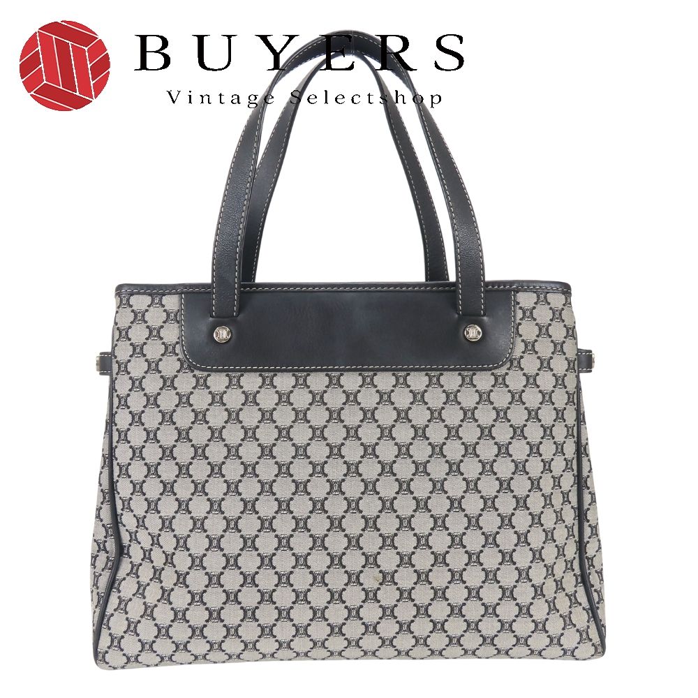 【中古】 セリーヌ トートバッグ マカダム グレー ブラック シンプル 普段使い レディース 女性 CELINE