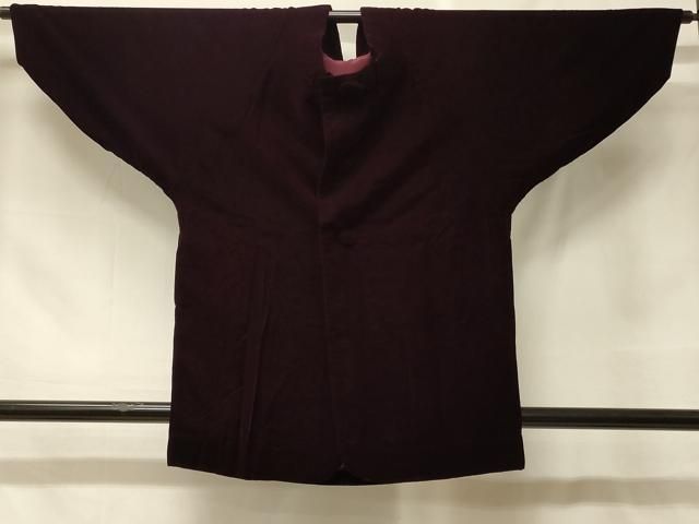 平和屋着物＃和装コート　似せ紫色　ベロア　交織　CABF8940in