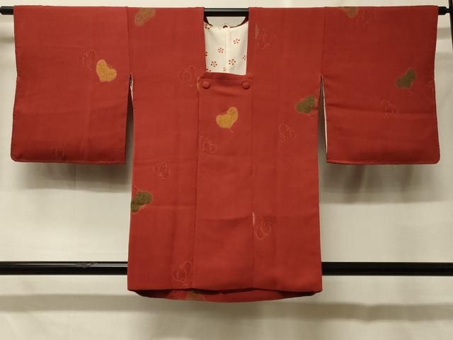 平和屋着物＃道行コート　地紋起こし　椿　金彩　正絹　逸品　CABF8944in