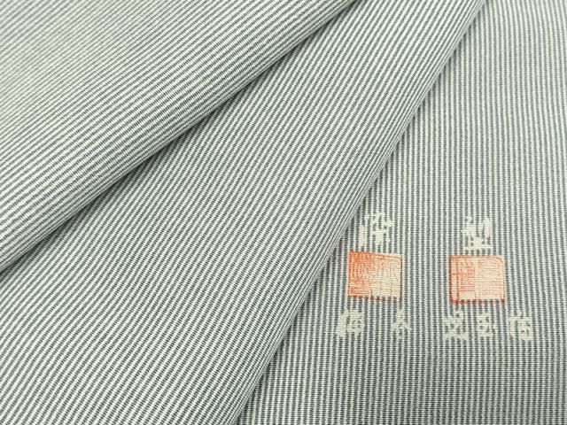 平和屋着物●染：新井梅春・型：人間国宝　児玉博　江戸小紋　万筋　青色×白色　正絹　逸品　AABI1537fy