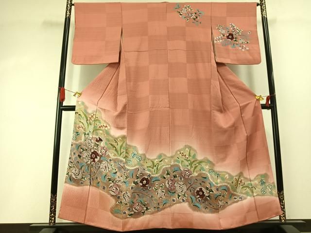 平和屋着物●訪問着　絞り　辻が花　暈し染め　正絹　逸品　AABI1543fy