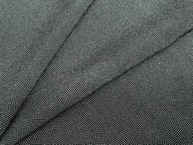 平和屋着物●江戸小紋 鮫小紋柄 黒地 正絹 逸品 DABD9913ud