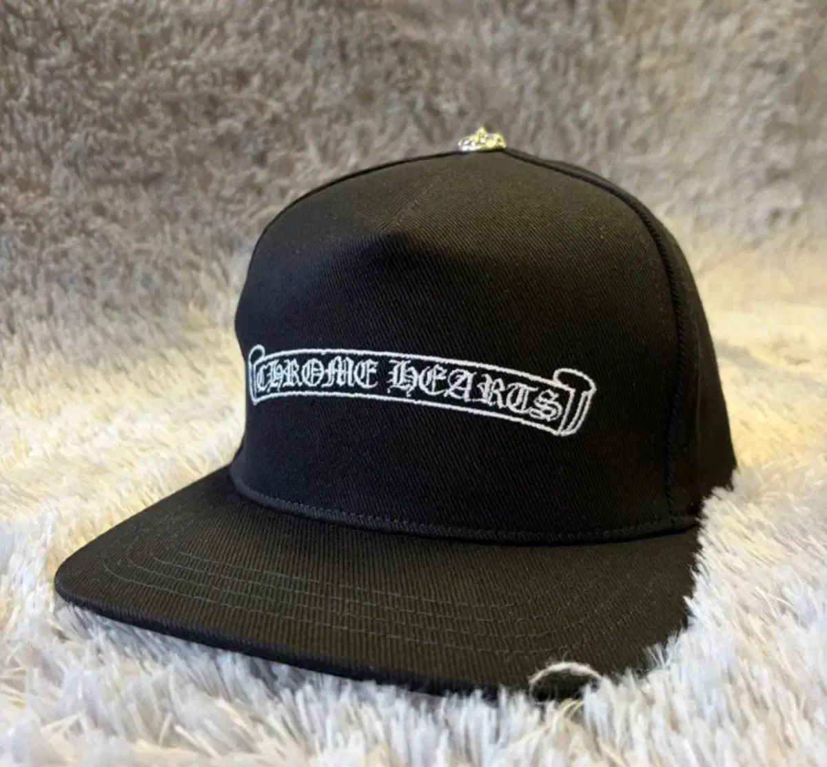 CHROME HEARTS クロムハーツ ブラック ボールキャップ 帽子 スクロール ラベル トラッカーハット