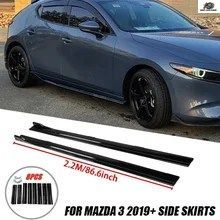 MAZDA3 MK4 セダン ディフューザー 2019+ サイドスカート エクステンション ロッカーパネル リップ バンパー ABS 8個セット
