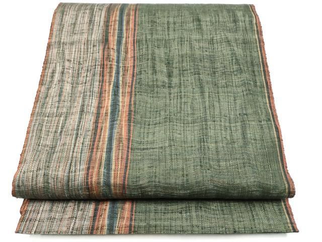 平和屋着物▽両面　全通柄袋帯　スリーシーズン　春夏秋　紬地　霞文　正絹　逸品　CABH4904hy