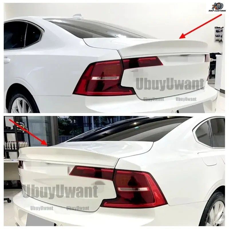ボルボ S90 2017 - 20+ カーボン製リアトランクリッド ダックテールリップスポイラーウィング カーエクステリアチューニングパーツ