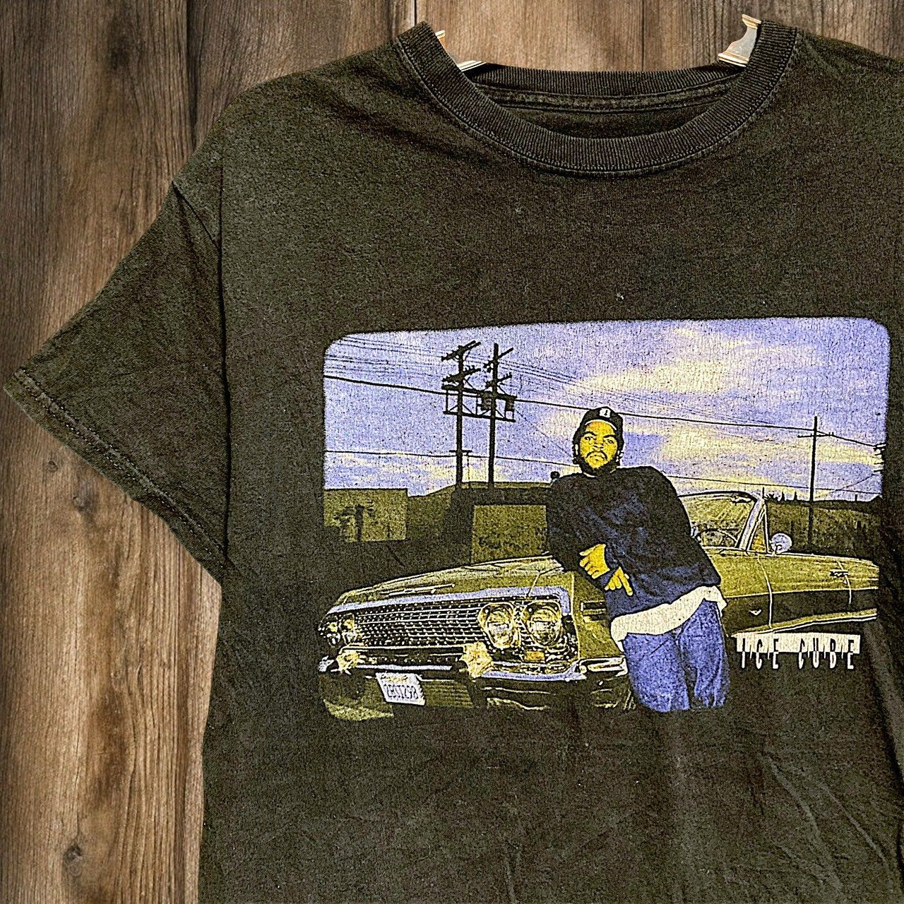 ラップ Tシャツ アイスキューブ ICE CUBE ラッパー ヒップホップ 黒 L