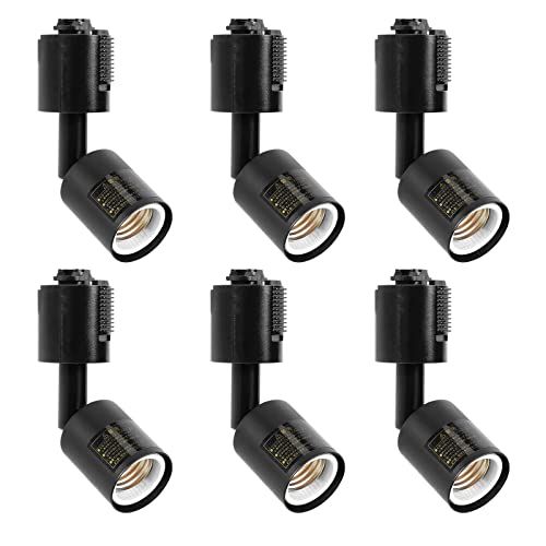 ダクトレール用ライト、E26口金、電球なし、ライティングレール 照明、配線ダクトレール用器具、LEDスポットライト、照射角度調節可能、黒い、6個セット。(沖縄・離島の方不可) b08578a2