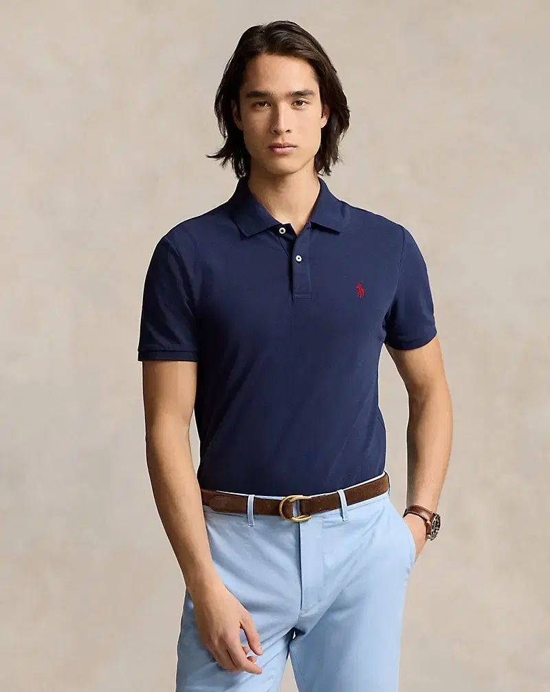 新品 L) POLO RALPH LAUREN ポロラルフローレン ネイビー 半袖 ポロシャツ カラーTシャツ