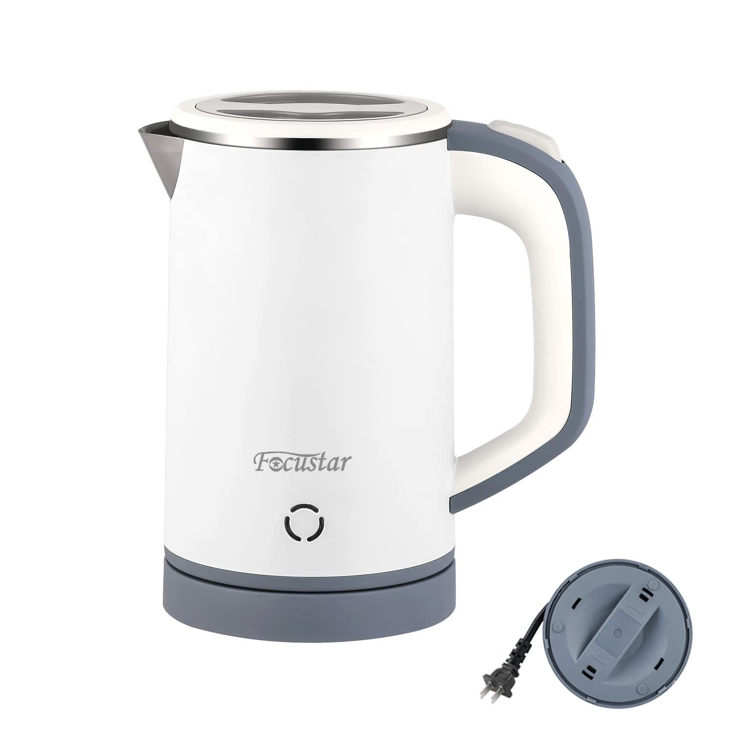 Focustar 電気ケトル 小型 0.8L 湯沸かしケトル 電気ポット 快速沸騰 沸騰後自動OFF 空焚き防止 蓋取り外し可能 お手入れ簡単 一人用kk f1a1a98b
