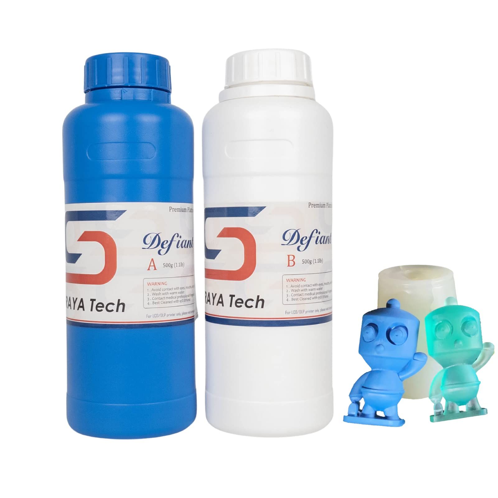 Siraya Tech Defiant 25 プラチナシリコーン型取りDIYキット、硬度25A、透明、3Dプリント用UVレジンと最適、硬化抑制が簡単、コーティング不要、エポキシ樹脂キャストに最適（35.27オンス）kk 26e37f80