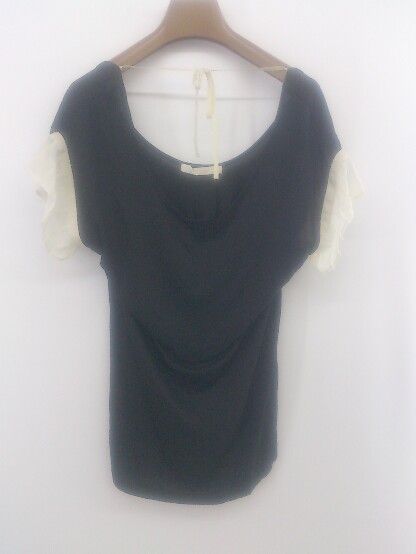 ◇ merrier BEAMS メリアビームス マタニティ 半袖 Tシャツ カットソー ブラック アイボリー系 レディース P 【1301060004533】