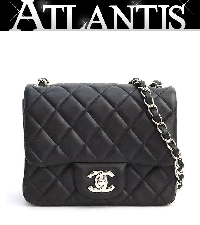 【広尾店】極美品 シャネル CHANEL ミニマトラッセ17 ショルダーバッグ 黒 ラムスキン SV金具 17番台 【19154】