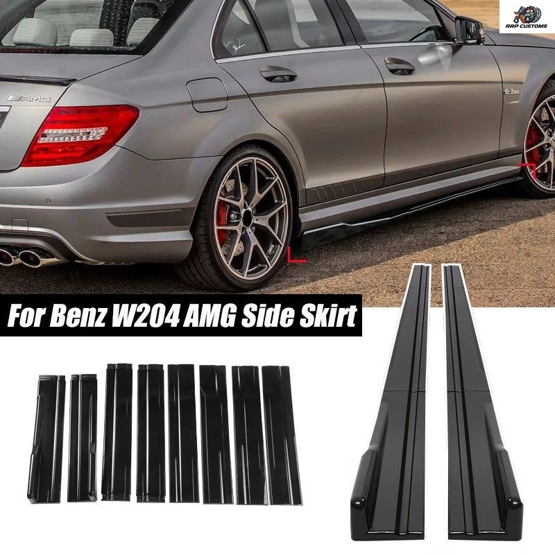 メルセデスベンツ W204 C63 C180 C200 C260 C300 AMG 車用サイドスカートエクステンション ロッカーパネルスプリッター ウィングレットリッ