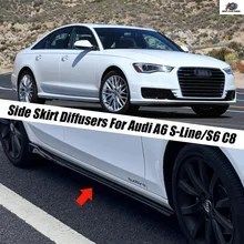 アウディ A6 S-LINE S6 C8 サイドスカートエクステンション ロッカーパネル サイドトリム スポイラー ファクトリーアウトレット