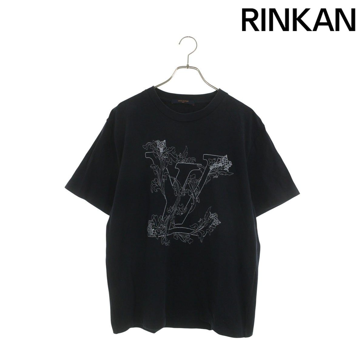 ルイヴィトン 20AW RM202 NPL HJY68W LVフラワーエンブロイダリーデザインTシャツ メンズ L