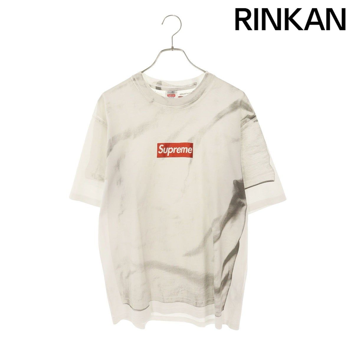 シュプリーム ×メゾンマルジェラ Maison Margiela Box Logo Tee 転写プリントボックスロゴTシャツ メンズ M