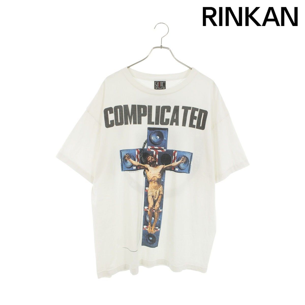 セントマイケル SM-A23-0000-C18 COMPLICATEDプリントヴィンテージ加工Tシャツ メンズ XL